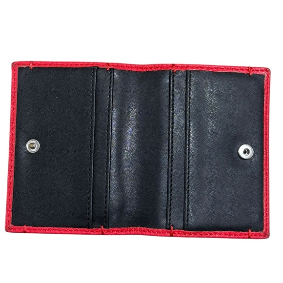 REBECCA MINKOFF Pebbled Leather Card Holder Red - Picture 5 of 11